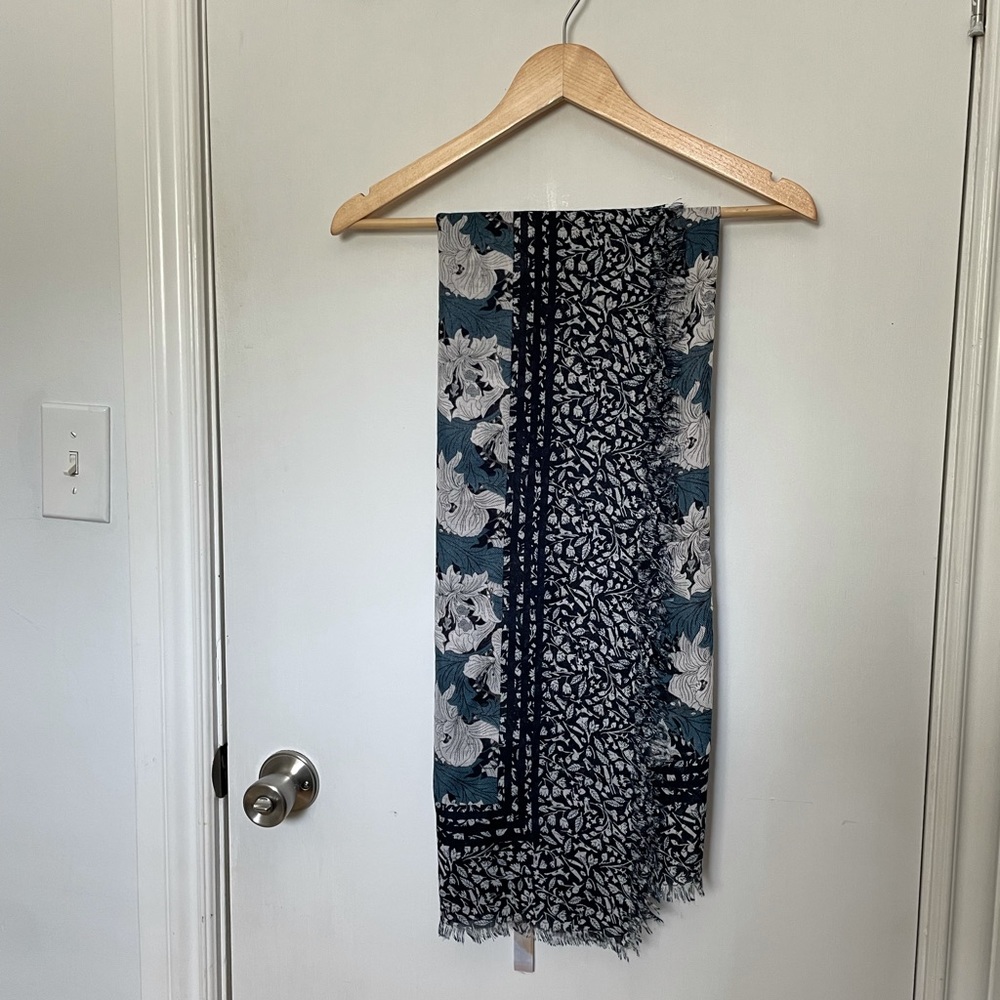 Beautiful muted dark and light blue scarf